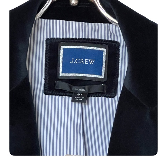J Crew Parke Black Velvet Blazer Size 8T - Picture 12 of 16